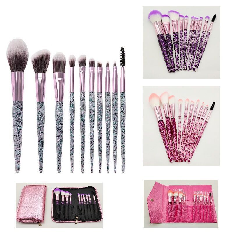 Set de Brochas Glow con Mango de Cristal