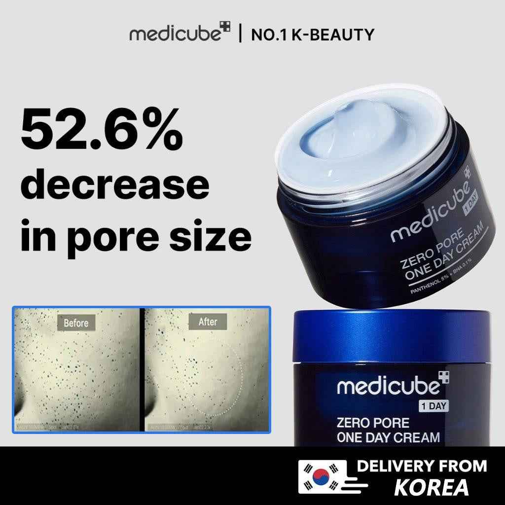 Medicube – Zero Pore One Day Cream 50ml – Crema Ligera para Minimizar Poros e Hidratar