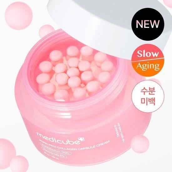 Medicube PDRN Pink Collagen Capsule Cream 55g | Crema Reafirmante con Colágeno y Niacinamida