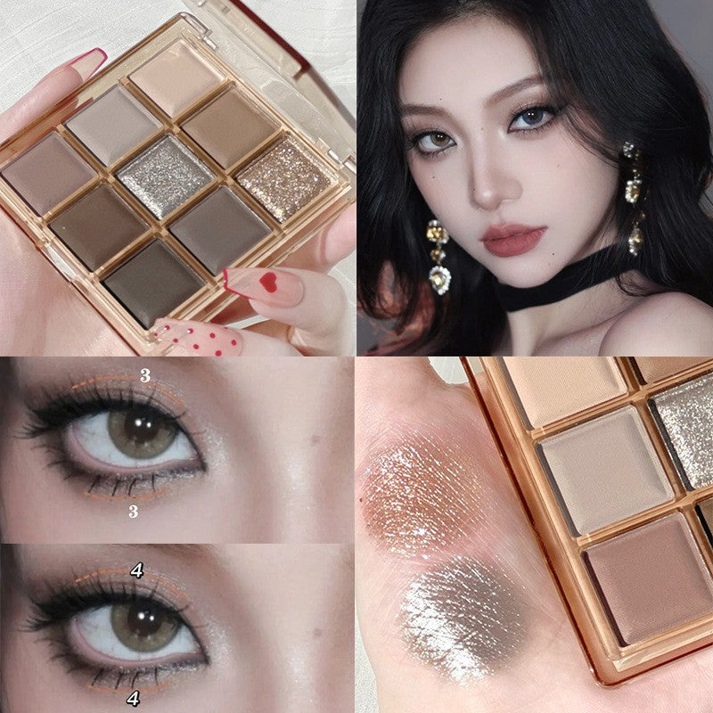 Paleta de sombras Sunset Glow — 9 tonos ahumados
