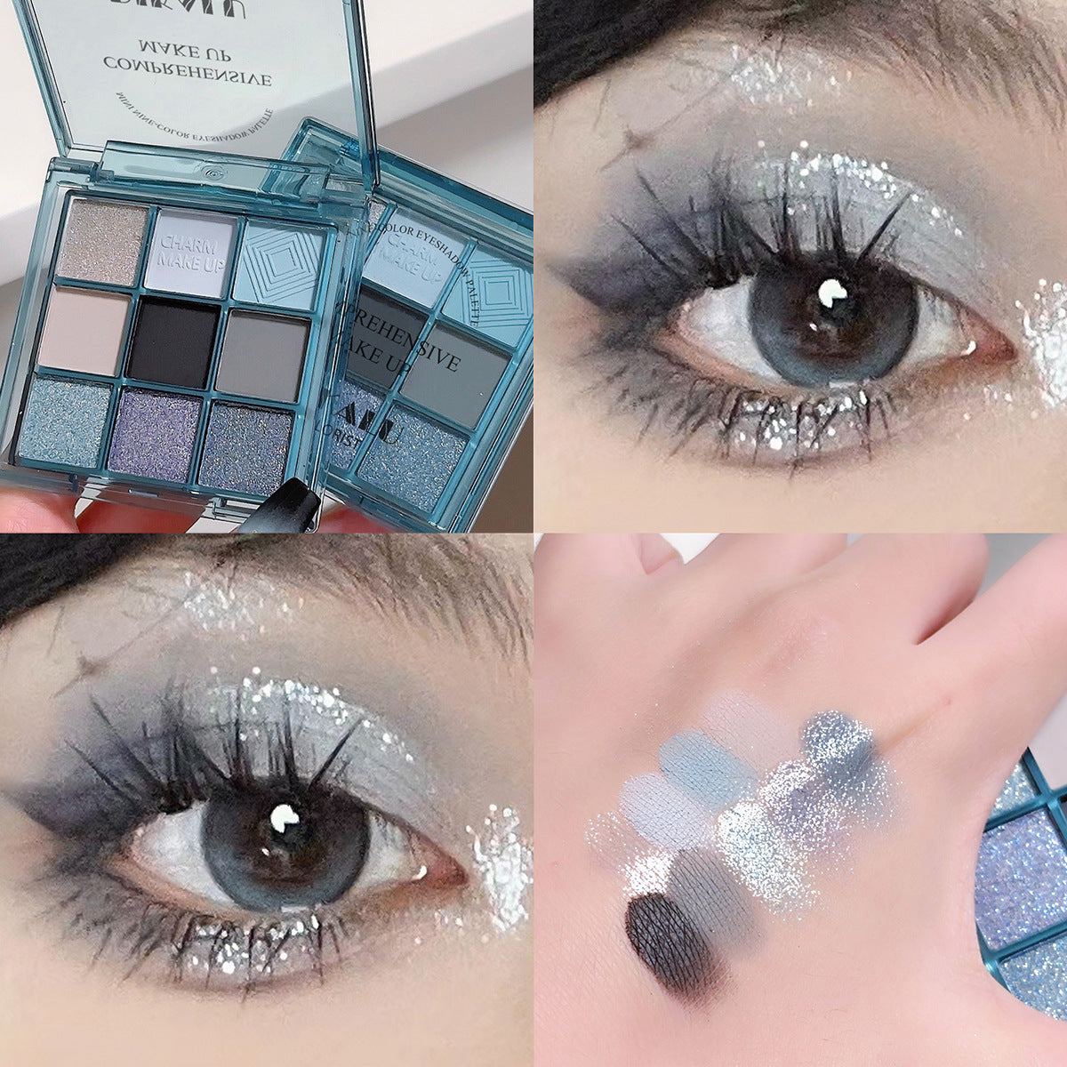 Paleta de sombras Sunset Glow — 9 tonos ahumados