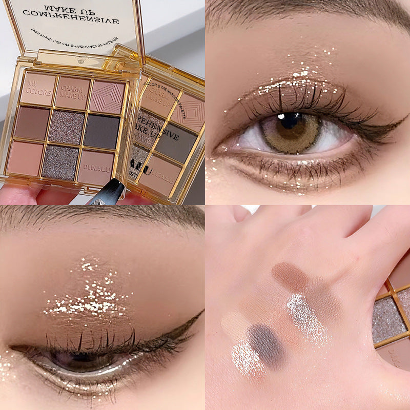 Paleta de sombras Sunset Glow — 9 tonos ahumados