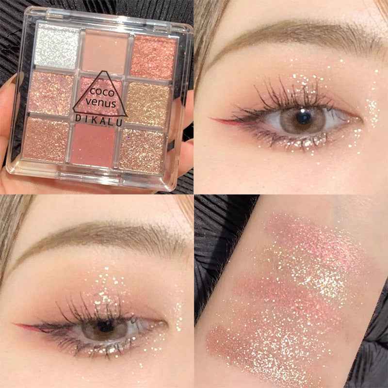 Paleta de sombras Sunset Glow — 9 tonos ahumados